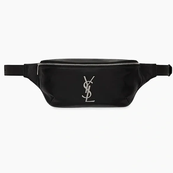 Yves Saint Laurent Cassandre Black Leather Belt Bag - Picture 1 of 7